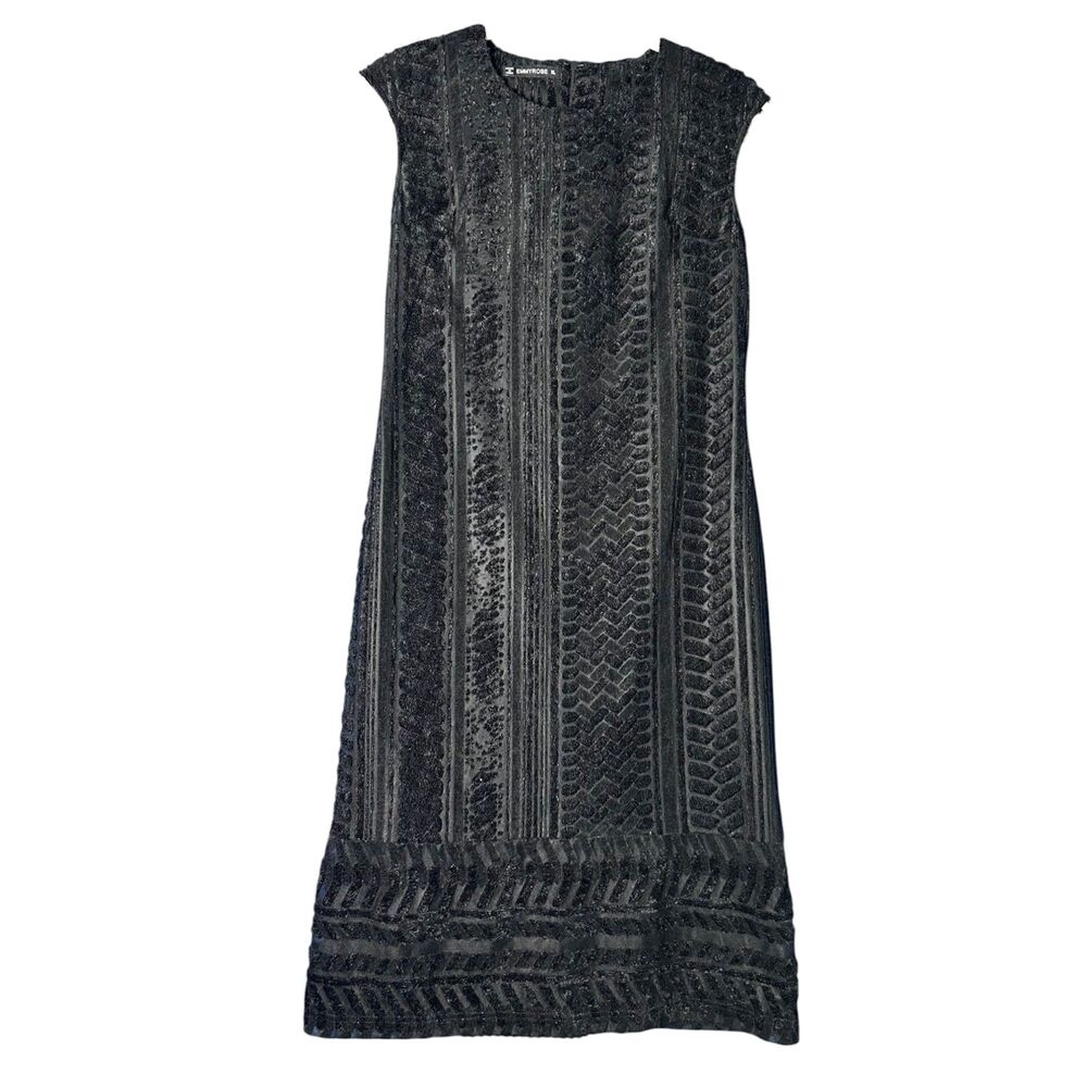 Womens Black Sleeveless Sheath Dress Sz XL Cocktail Party Textured Classic LBD